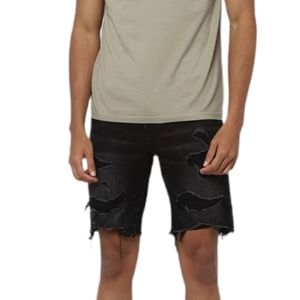American Eagle Mens flex black distressed denim shorts